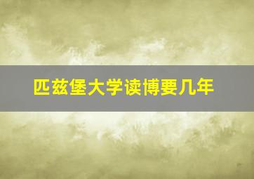 匹兹堡大学读博要几年