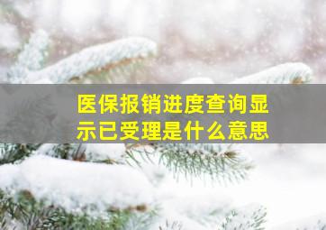 医保报销进度查询显示已受理是什么意思