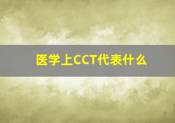 医学上CCT代表什么