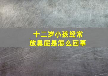 十二岁小孩经常放臭屁是怎么回事