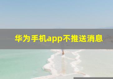 华为手机app不推送消息