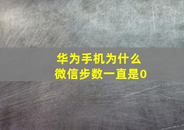 华为手机为什么微信步数一直是0