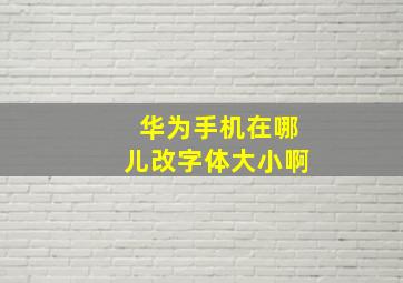 华为手机在哪儿改字体大小啊