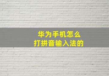 华为手机怎么打拼音输入法的