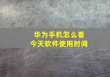 华为手机怎么看今天软件使用时间