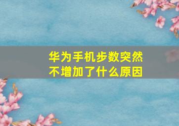 华为手机步数突然不增加了什么原因