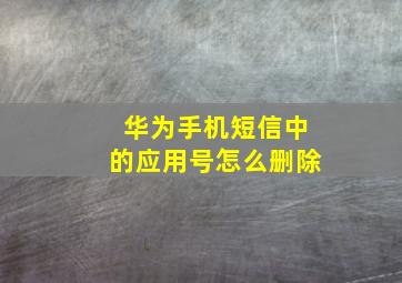 华为手机短信中的应用号怎么删除