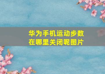 华为手机运动步数在哪里关闭呢图片