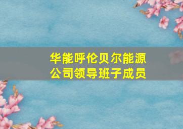 华能呼伦贝尔能源公司领导班子成员