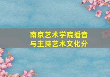 南京艺术学院播音与主持艺术文化分