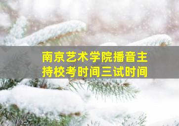 南京艺术学院播音主持校考时间三试时间