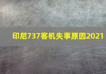 印尼737客机失事原因2021