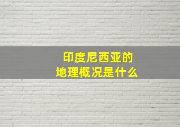 印度尼西亚的地理概况是什么