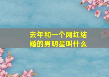 去年和一个网红结婚的男明星叫什么