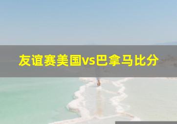 友谊赛美国vs巴拿马比分