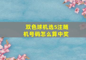 双色球机选5注随机号码怎么算中奖