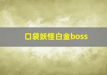 口袋妖怪白金boss