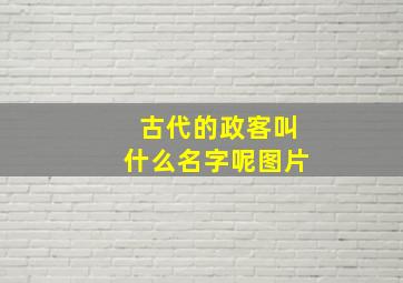 古代的政客叫什么名字呢图片