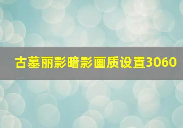 古墓丽影暗影画质设置3060