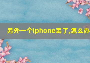 另外一个iphone丢了,怎么办