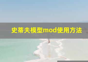 史蒂夫模型mod使用方法