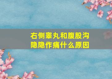 右侧睾丸和腹股沟隐隐作痛什么原因