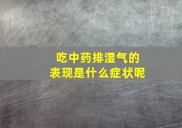 吃中药排湿气的表现是什么症状呢