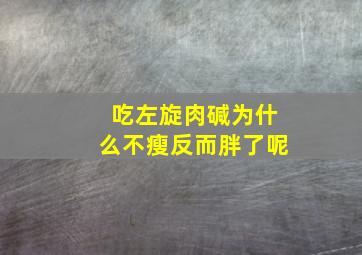 吃左旋肉碱为什么不瘦反而胖了呢