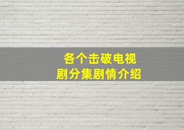 各个击破电视剧分集剧情介绍