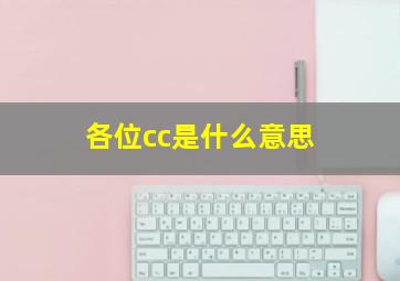 各位cc是什么意思