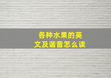 各种水果的英文及谐音怎么读