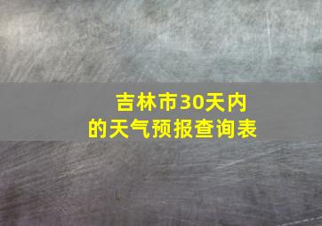 吉林市30天内的天气预报查询表