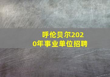 呼伦贝尔2020年事业单位招聘