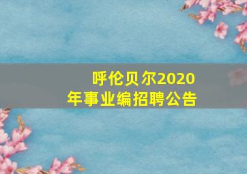 呼伦贝尔2020年事业编招聘公告