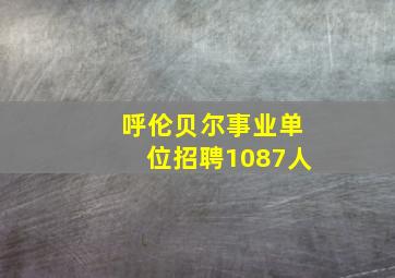 呼伦贝尔事业单位招聘1087人