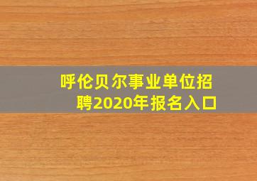 呼伦贝尔事业单位招聘2020年报名入口