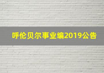 呼伦贝尔事业编2019公告