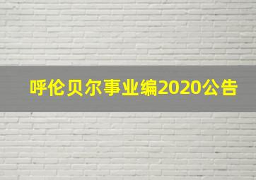 呼伦贝尔事业编2020公告