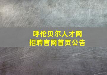 呼伦贝尔人才网招聘官网首页公告