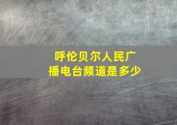 呼伦贝尔人民广播电台频道是多少