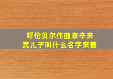 呼伦贝尔作曲家辛来宾儿子叫什么名字来着