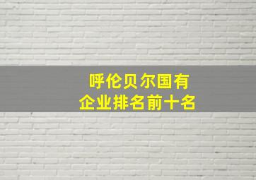 呼伦贝尔国有企业排名前十名