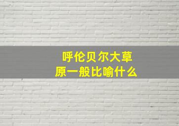 呼伦贝尔大草原一般比喻什么