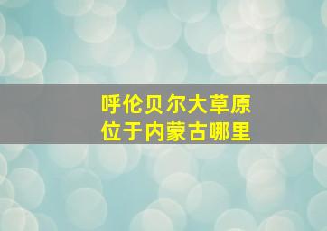 呼伦贝尔大草原位于内蒙古哪里