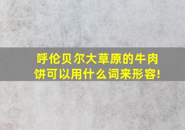 呼伦贝尔大草原的牛肉饼可以用什么词来形容!