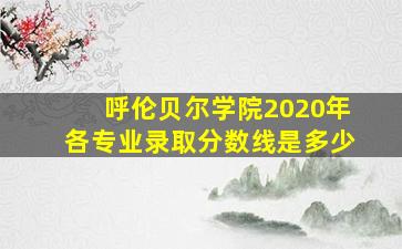 呼伦贝尔学院2020年各专业录取分数线是多少