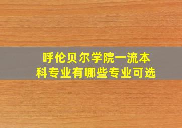 呼伦贝尔学院一流本科专业有哪些专业可选