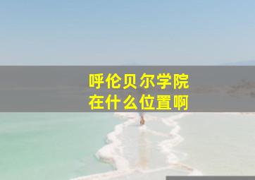 呼伦贝尔学院在什么位置啊