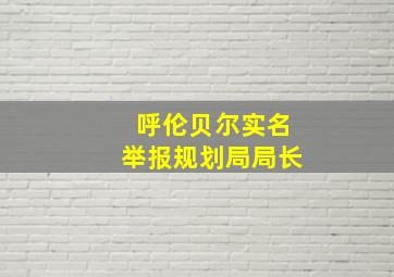 呼伦贝尔实名举报规划局局长