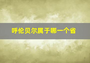 呼伦贝尔属于哪一个省